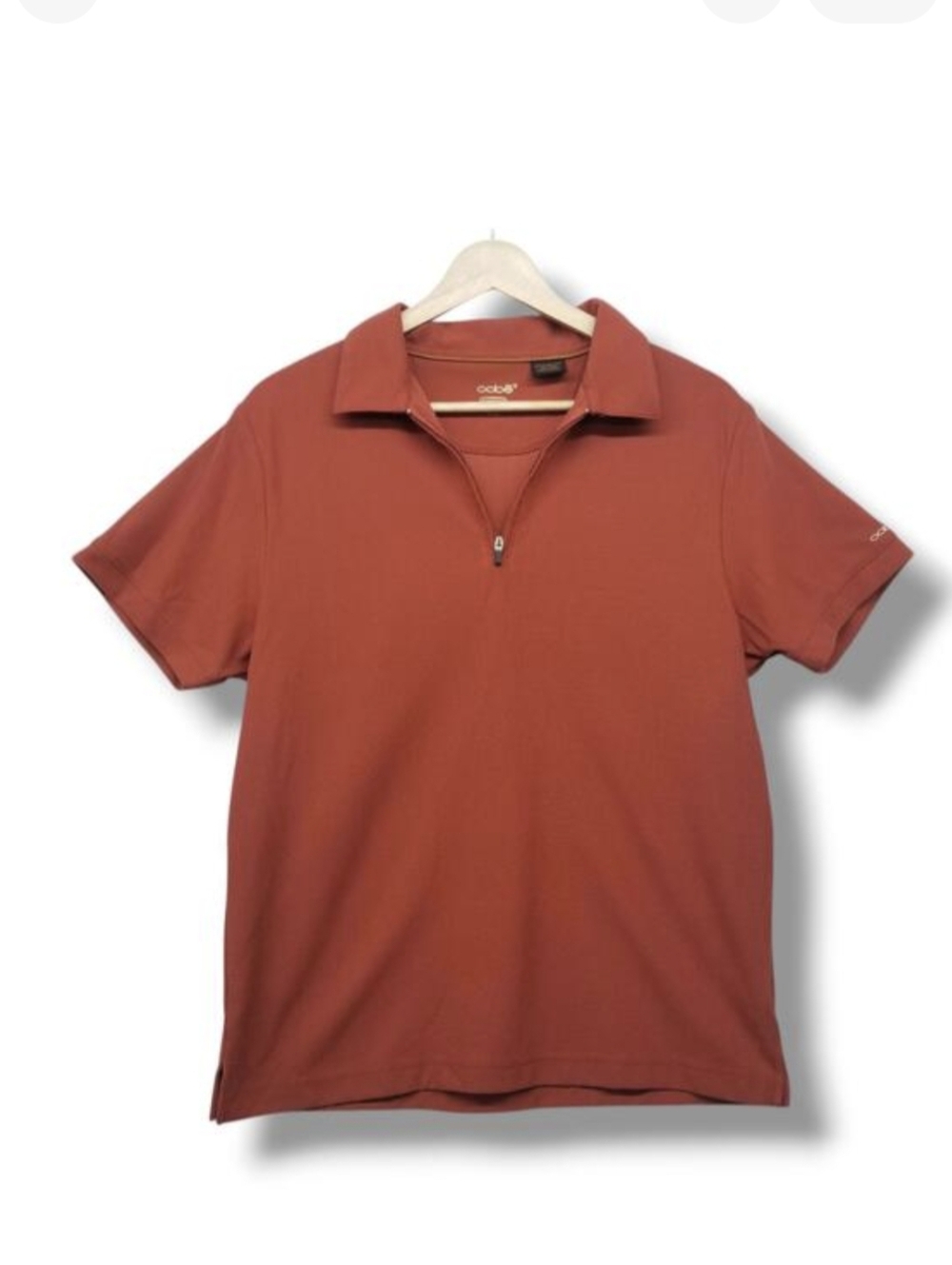 Oobe Hydrovent Golf Polo‎ Shirt Womens Large Rust Brick Red Short Sleeve Top